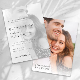 Moderne Minimalistische Kalligrafie-Foto-Hochzeit Einladung