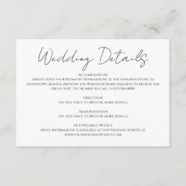 Moderne Minimalistische Kalligrafie-Hochzeit Begleitkarte