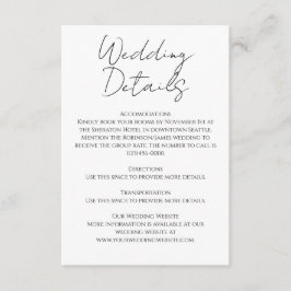 Moderne Minimalistische Kalligrafie-Hochzeit Begleitkarte