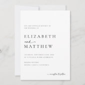 Moderne Minimalistische Kalligrafie-Hochzeit Einladung (Vorderseite)