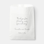 Moderne Minimalistische Kalligrafie-Hochzeit im Sc Geschenktütchen (Vorderseite)