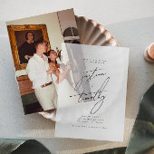 Moderne Minimalistische Kalligrafie-Hochzeit Pergament Einladungen