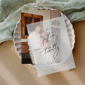 Moderne Minimalistische Kalligrafie-Hochzeit Pergament Einladungen