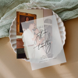 Moderne Minimalistische Kalligrafie-Hochzeit Pergament Einladungen