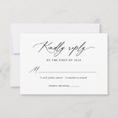 Moderne Minimalistische Kalligrafie-Hochzeit RSVP Karte (Vorderseite)