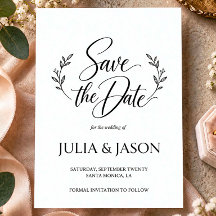 Moderne Minimalistische Kalligrafie Hochzeit "Save