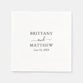 Moderne Minimalistische Kalligrafie-Hochzeit Serviette (Vorderseite)