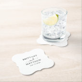 Moderne Minimalistische Kalligrafie-Hochzeit Untersetzer (Vor Ort)