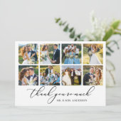 Moderne Minimalistische Kalligrafie Hochzeiten 8 F Dankeskarte (Stehend Vorderseite)