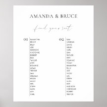 Moderne Minimalistische Kalligrafie Hochzeitssitze