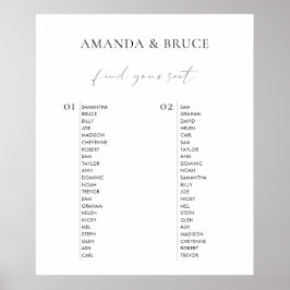 Moderne Minimalistische Kalligrafie Hochzeitssitze Poster
