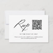 Moderne Minimalistische Kalligrafie Hochzeitsstich RSVP Karte (Vorderseite)