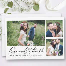 Moderne Minimalistische Kalligrafie Liebe 3 Foto H Dankeskarte