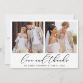 Moderne Minimalistische Kalligrafie Liebe 3 Foto H Dankeskarte (Vorderseite)