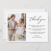 Moderne Minimalistische Kalligrafie Liebe 3 Foto H Dankeskarte (Rückseite)