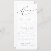 Moderne Minimalistische Kalligrafie Menükarte (Vorne/Hinten)