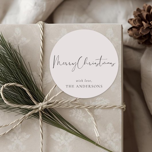 Moderne Minimalistische Kalligrafie Runder Aufkleber