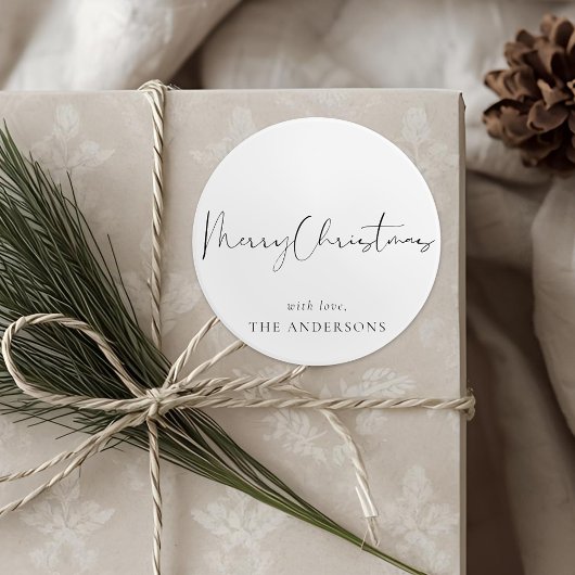 Moderne Minimalistische Kalligrafie Runder Aufkleber