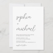 Moderne Minimalistische Kalligrafie Schwarz-weiße Einladung (Vorderseite)