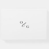 Moderne Minimalistische Kalligrafie Schwarz-weiße  Gästebuch (Rückseite)