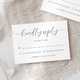 Moderne Minimalistische Kalligrafie Schwarz-weiße  RSVP Karte