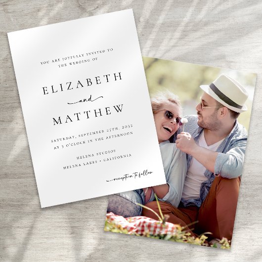 Moderne Minimalistische Kalligrafie Script Foto Ho Einladung