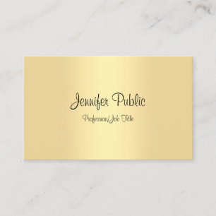 Moderne Minimalistische Kalligrafie-Script-Gold-Vo Visitenkarte