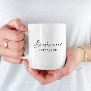 Moderne minimalistische Kalligrafie-Tinte Brautjun Kaffeetasse