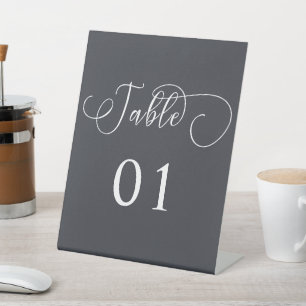 Moderne minimalistische Kalligrafie-Tischnummern Sockelschild