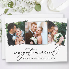 Moderne Minimalistische Kalligraphie 3 Fotos Hochz Ankündigung