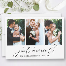 Moderne Minimalistische Kalligraphie 3 Fotos Hochz Ankündigung