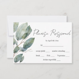 Moderne, minimalistische Kalligraphie, Aquarell RSVP Karte
