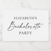 Moderne Minimalistische Kalligraphie Bachelorette  Schaumweinetikett (Einzelnes Label)