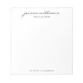 Moderne Minimalistische Kalligraphie Beruflich Notizblock (Vorderseite)