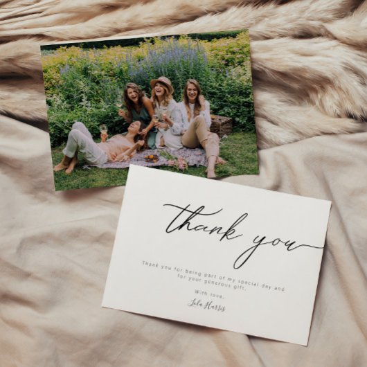 Moderne Minimalistische Kalligraphie Dankeskarte