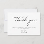 Moderne Minimalistische Kalligraphie Dankeskarte (Vorderseite)