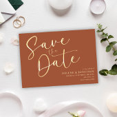 Moderne Minimalistische Kalligraphie Elegante Hoch Save The Date