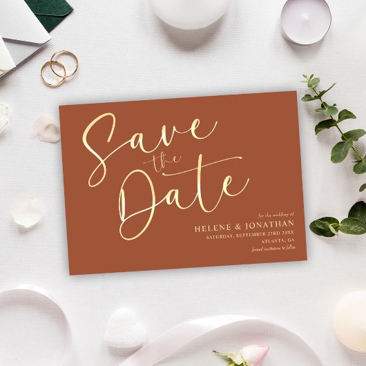 Moderne Minimalistische Kalligraphie Elegante Hoch Save The Date