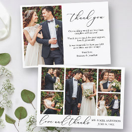 Moderne Minimalistische Kalligraphie Liebe 6 Foto  Dankeskarte