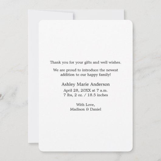 Moderne Minimalistische Kalligraphie-Liebe dank Ba Dankeskarte (Rückseite)