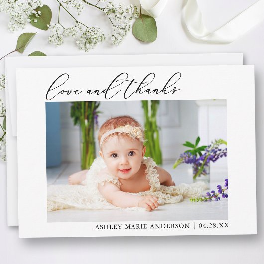 Moderne Minimalistische Kalligraphie-Liebe dank Ne Dankeskarte