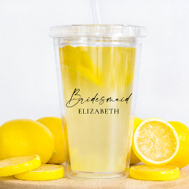 Moderne Minimalistische Kalligraphie Tinte Bridesm Acryltrinkbecher