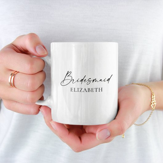 Moderne Minimalistische Kalligraphie Tinte Bridesm Kaffeetasse