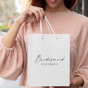 Moderne Minimalistische Kalligraphie Tinte Bridesm Mittlere Geschenktüte