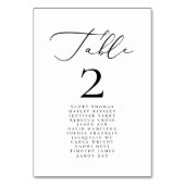 Moderne Minimalistische kalligraphische Hochzeitna Tischnummer (Rückseite)