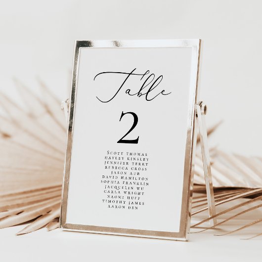 Moderne Minimalistische kalligraphische Hochzeitna Tischnummer