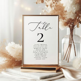 Moderne Minimalistische kalligraphische Hochzeitna Tischnummer
