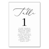 Moderne Minimalistische kalligraphische Hochzeitsn Tischnummer (Vorderseite)