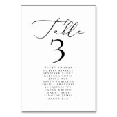 Moderne Minimalistische kalligraphische Hochzeitsn Tischnummer (Vorderseite)