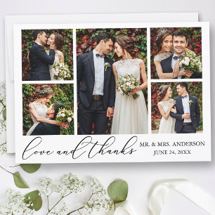 Moderne Minimalistische kalligraphische Liebe Hoch Dankeskarte